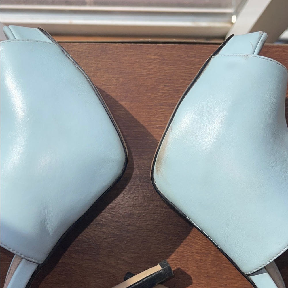 Aldo Black and Light Blue Peep Toe Heels - Picture 5 of 12